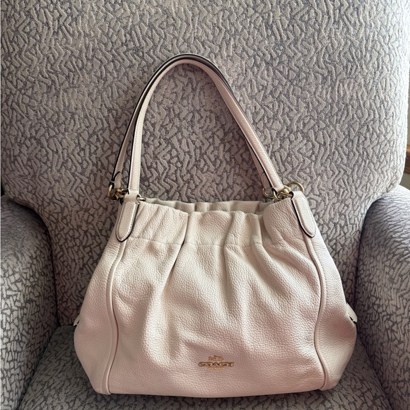 Coach Maya 2020 Chalk Pebbled Leather Shoulder Bag